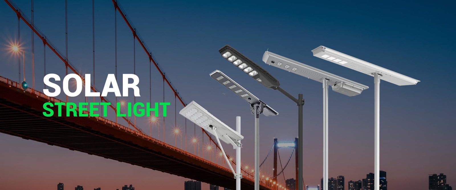 BSW solar street lights installed along a highway bridge project